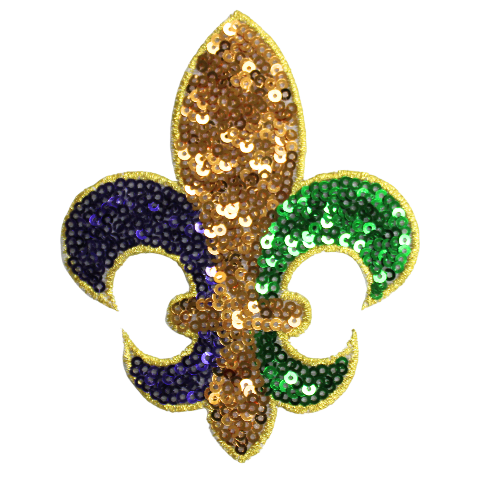 Mardi Gras Fleur De Lis Patch (Small/Sequin) image 0
