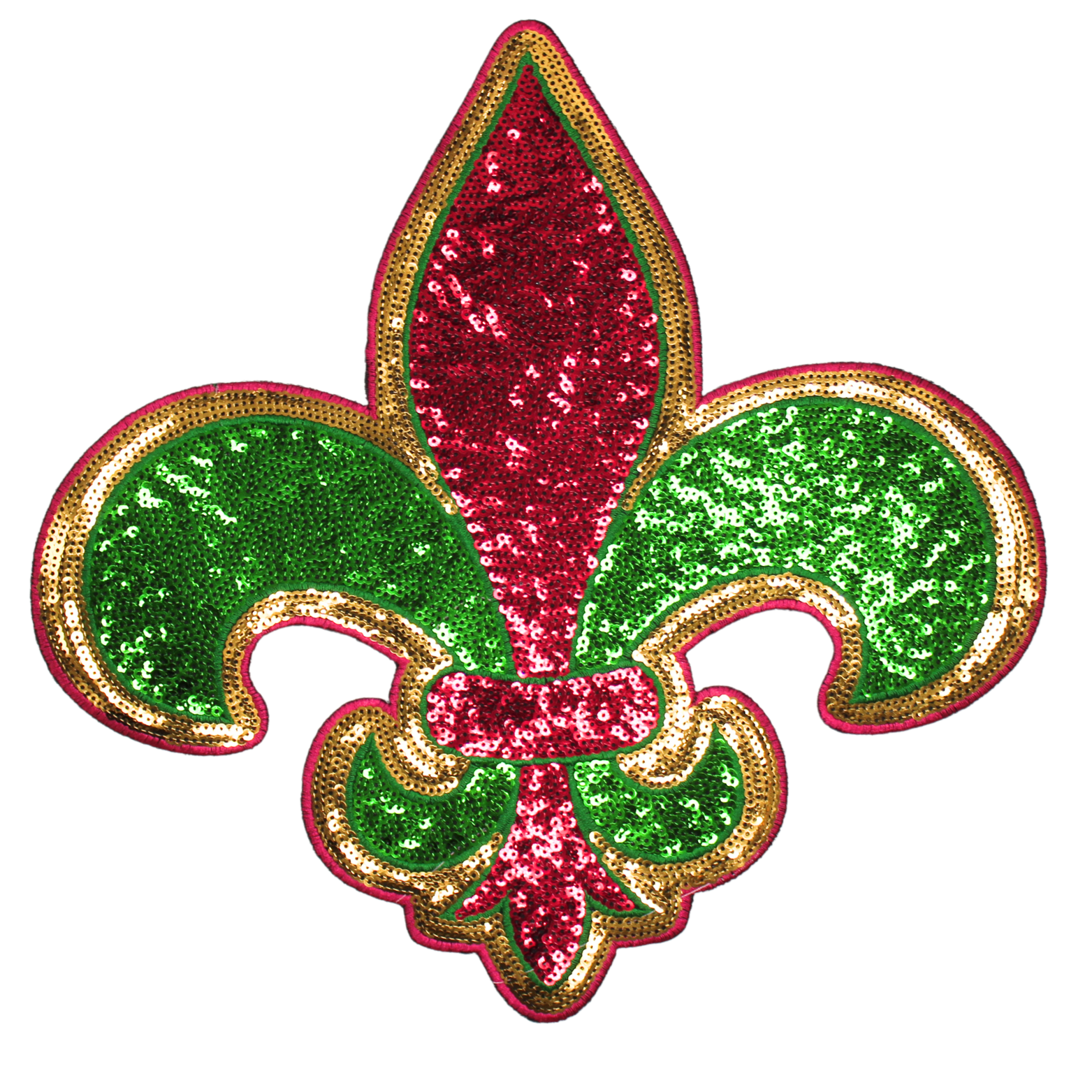 Mardi Gras Fleur De Lis Patch (Large/Sequin) image 0