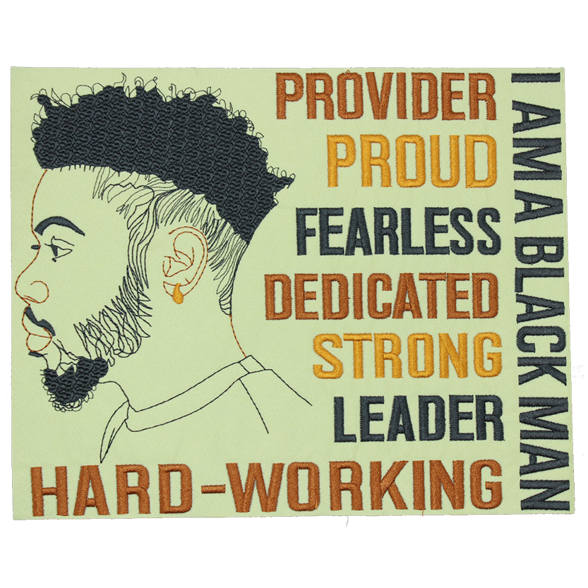 Black Man Patch (Large/Embroidery) image 0