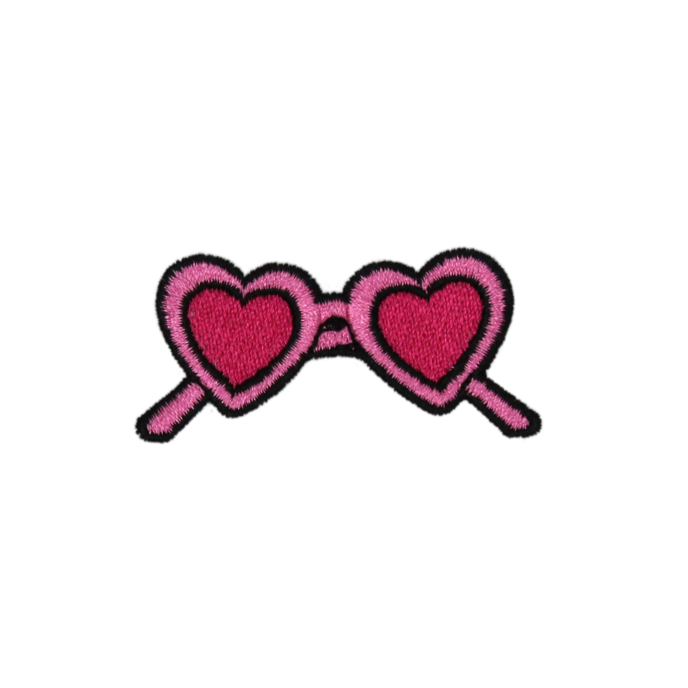 Pink Heart Sunglasses Patch (Small/Embroidery) image 0