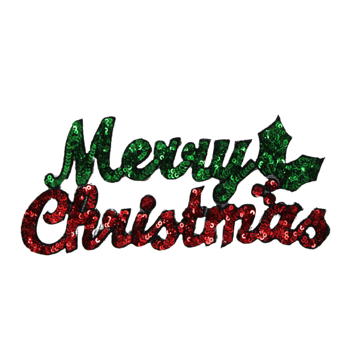 Merry Christmas Patch (Large/Sequin) image 0
