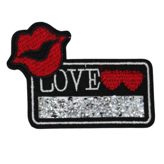 Love Crystal Lips Patch (Small/Embroidery) image 0