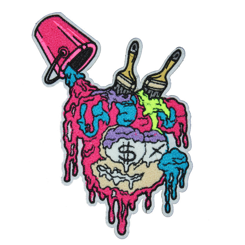 Pink Paint Bucket Head Patch (Large/Chenille) image 0