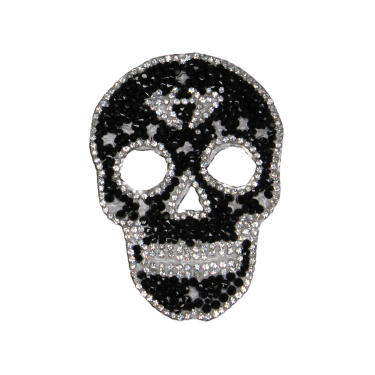 Skull Black Rhinestone Patch image 0