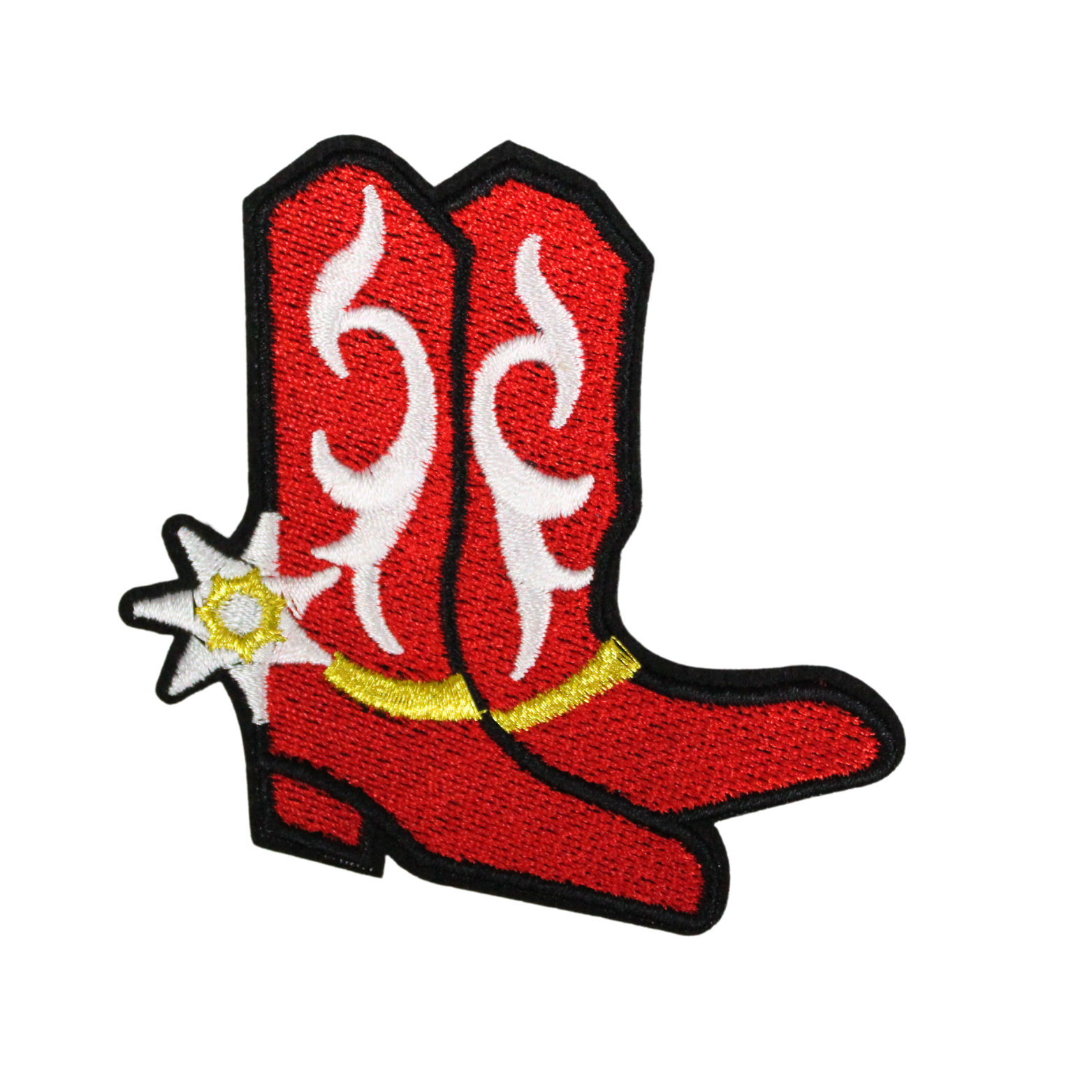 Red Floral Boots Patch (Small/Embroidery) image 0