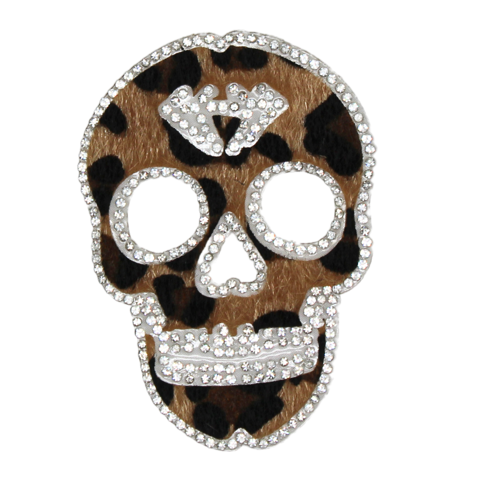 Leopard Print Skull Rhinestone Patch image 1