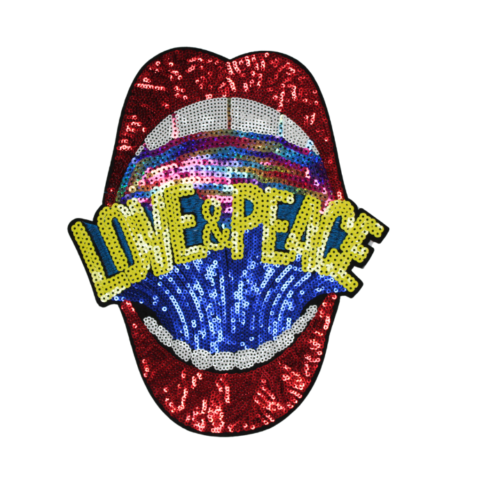 Love & Peace Patch (Large/Sequin) image 0