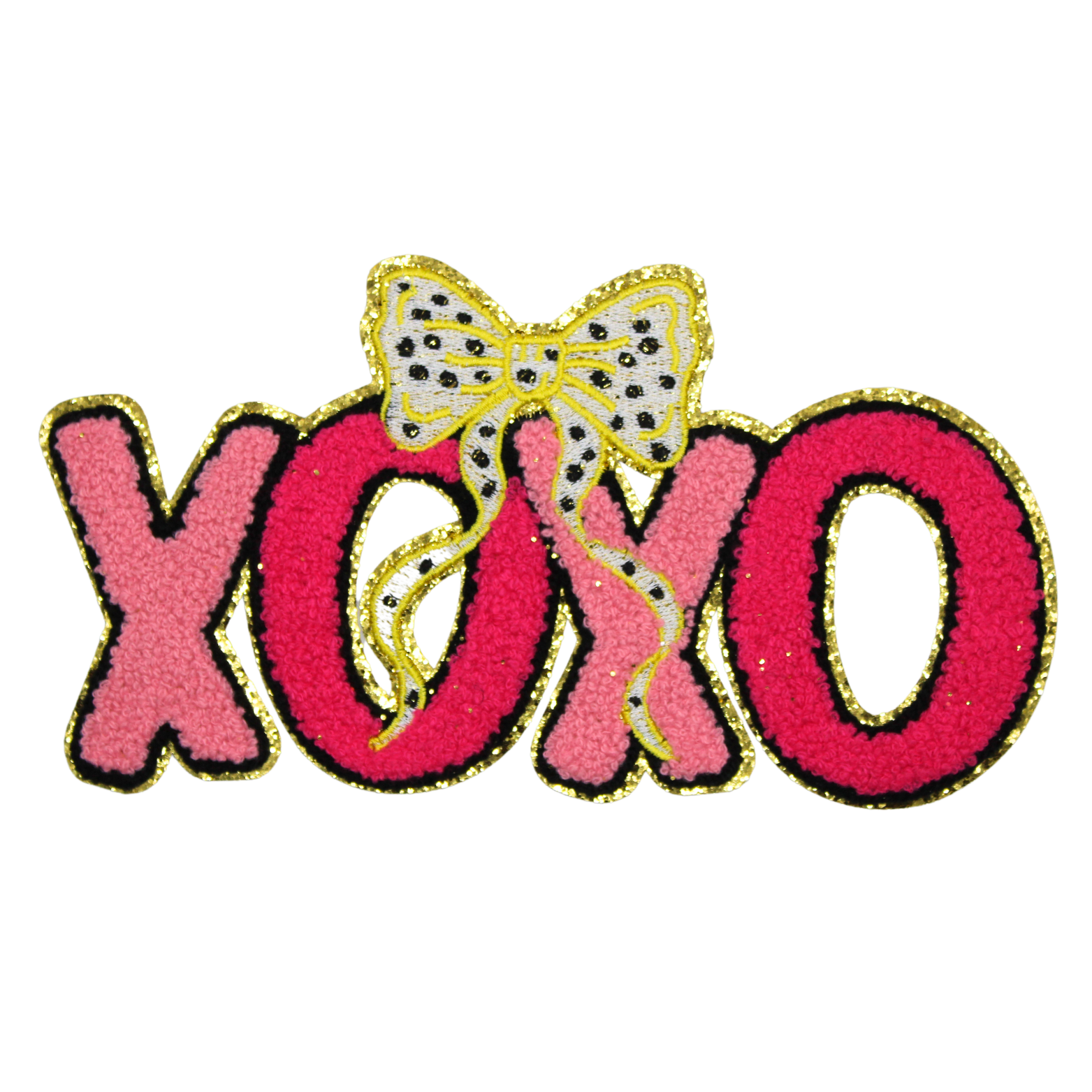 XOXO Yellow Bow Patch (Medium/Chenille) image 0