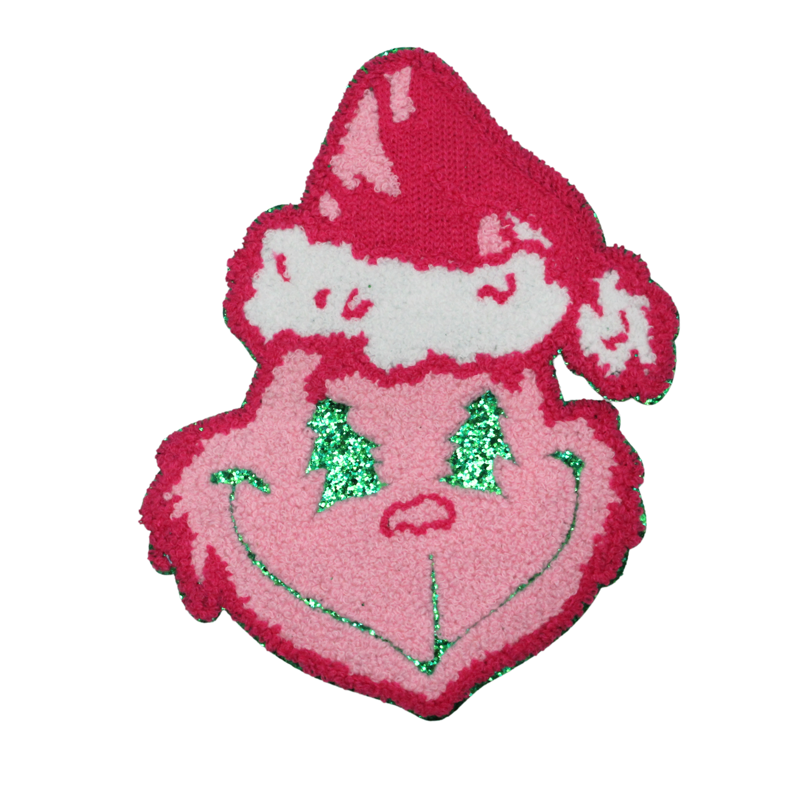 Pink Grinch Patch (Large/Chenille) image 0