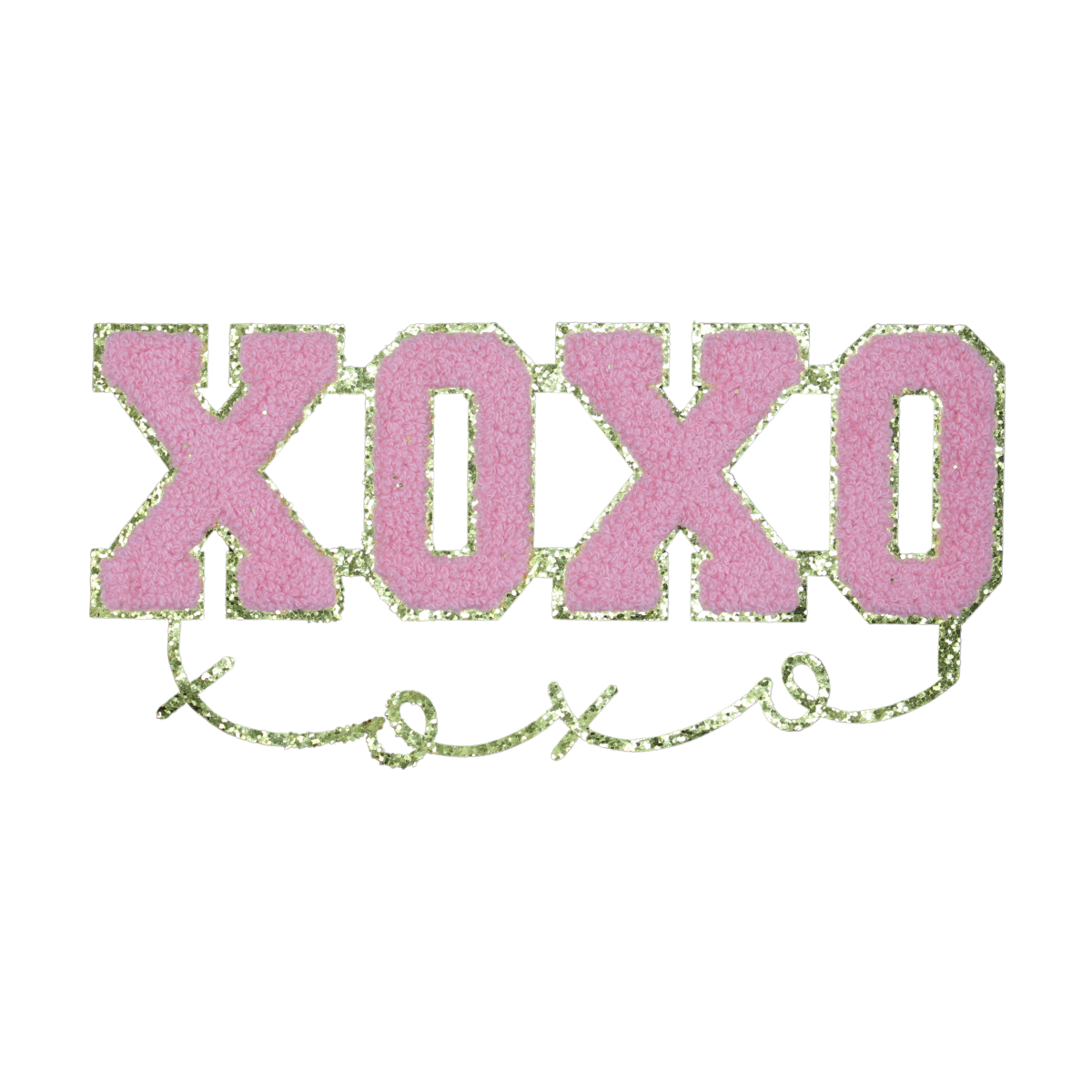 Xoxo Gold Glitter Patch (Large/Chenille) image 0