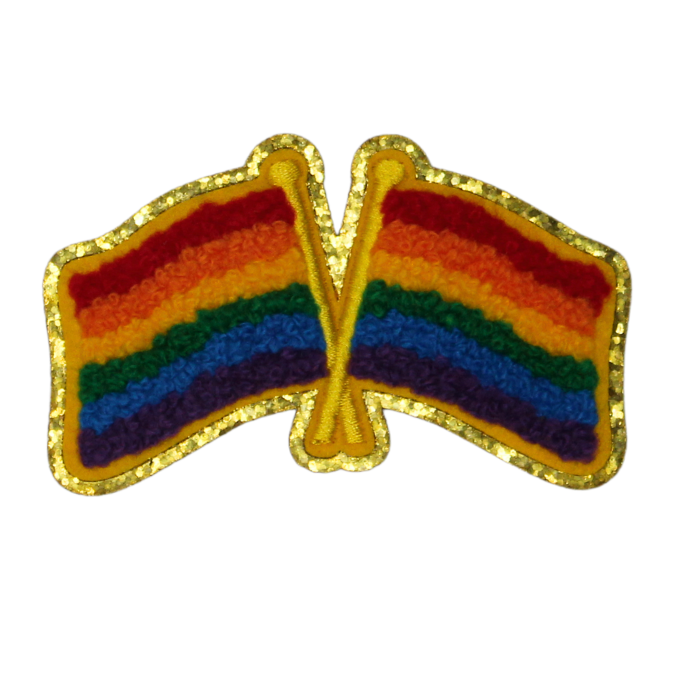 Pride Crossed Flags Patch (Small/Chenille) image 0