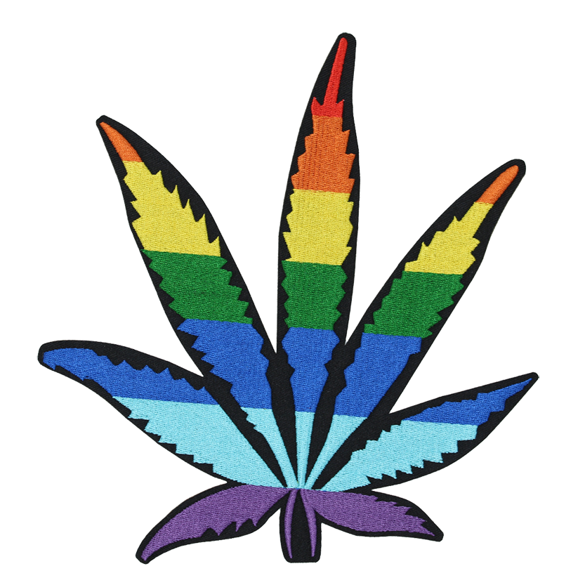 Marijuana Rainbow Patch (Large/Embroidery) image 0