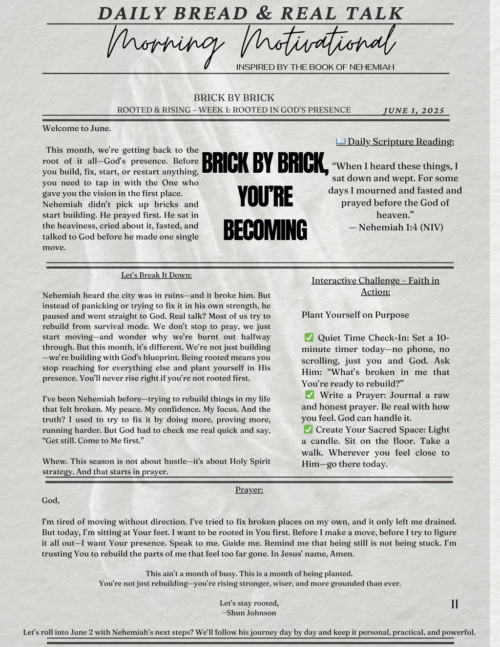 🌿 June Challenge: Rooted & Rising – A Journey Through Nehemiah 🌿 image 1