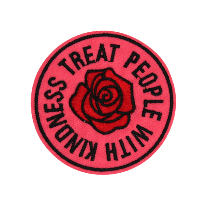 Treat People With Kindness Rose Patch (Small/Embroidery) image 0