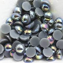 Gray AB Resin Flatback Pearls
