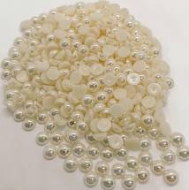 Ivory AB Resin Flatback Pearls