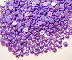 Light Purple AB Resin Flatback Pearls