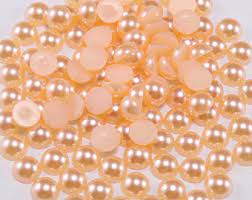 Peach AB Resin Flatback Pearls