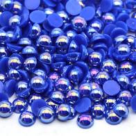 Sapphire AB Resin Flatback Pearls