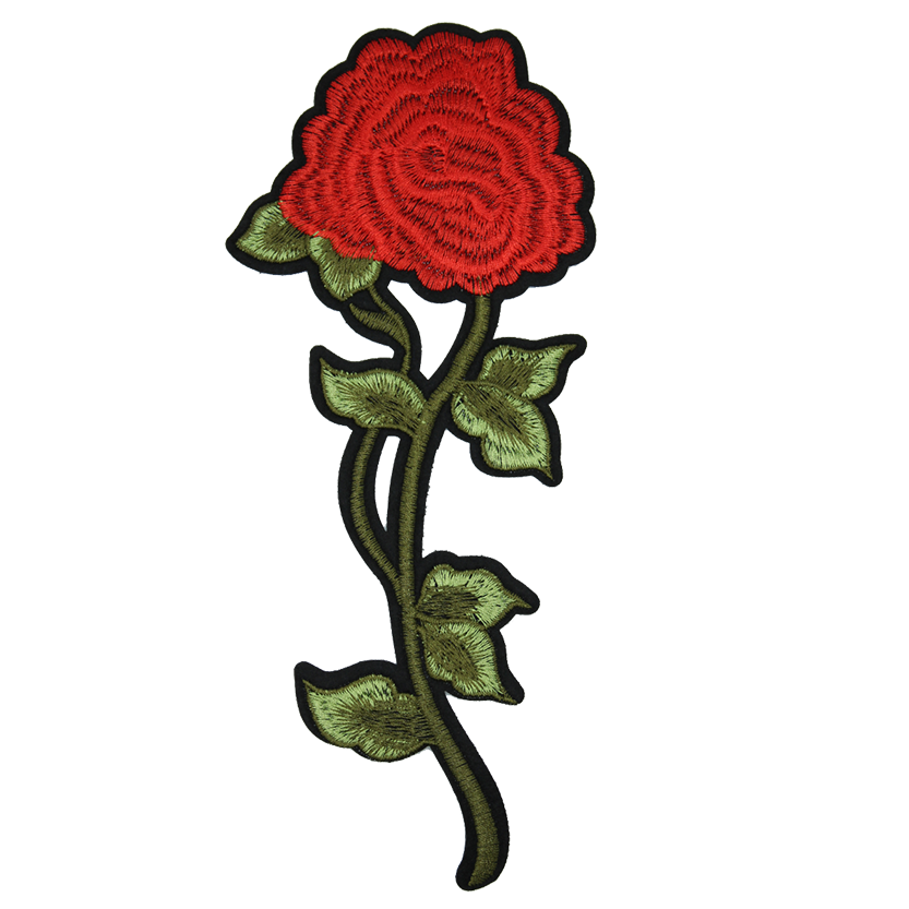 Long Stem Rose Patch (Large/Embroidery) image 0