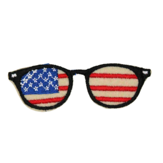 USA Flag Sunglasses Patch (Small/Embroidery) image 0