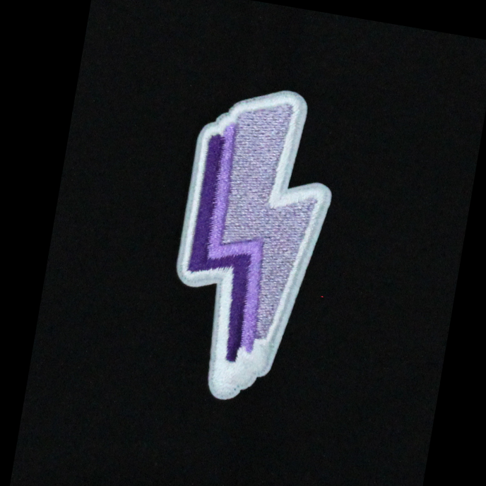 Purple Lightning Bolt Patch(Small/Embroidery) image 0