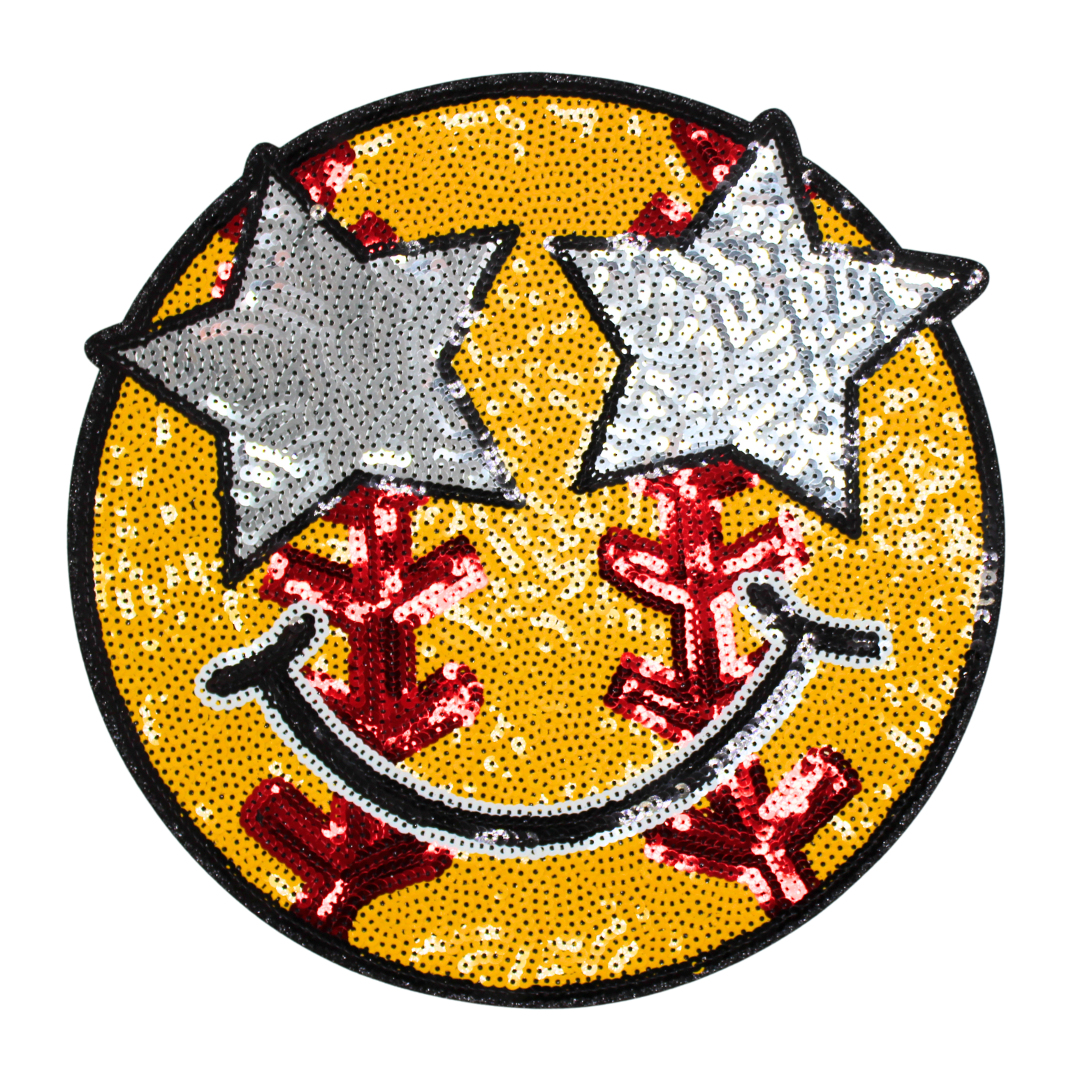 Softball Star Smiley Patch (Large/Sequin) image 0