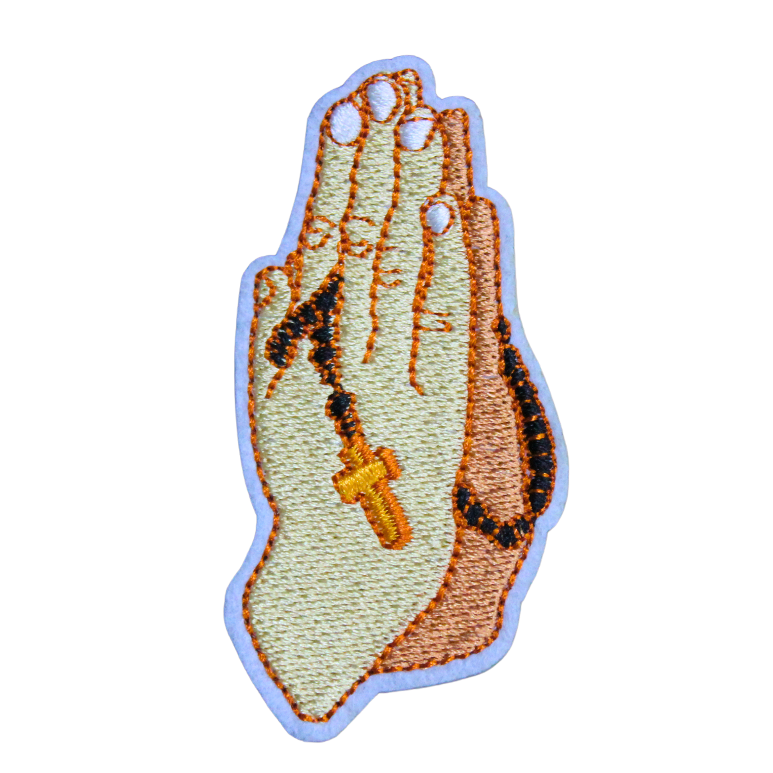 Praying Hands With Rosary Patch (Small/Embroidery) image 0