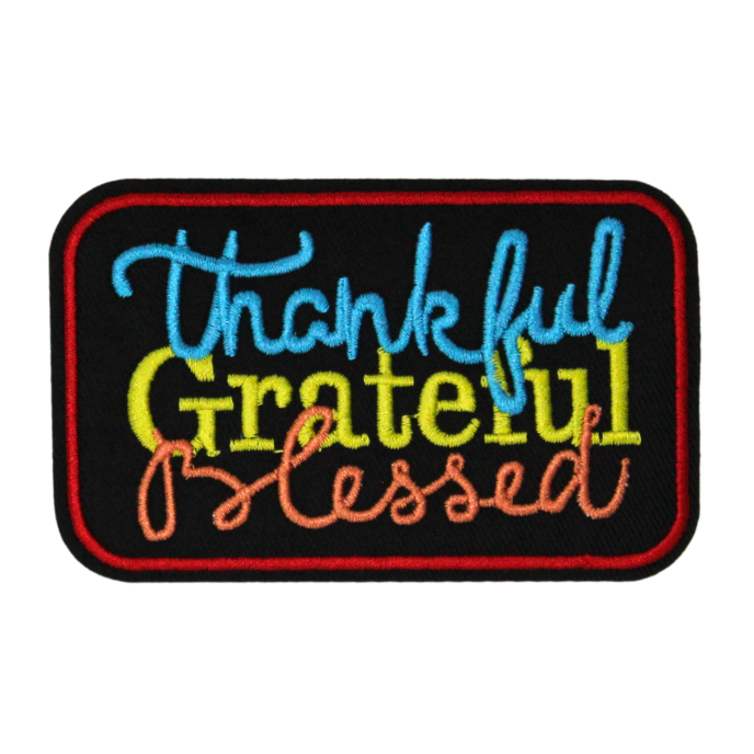 Thankful Grateful Blessed Patch (Small/Embroidery) image 0