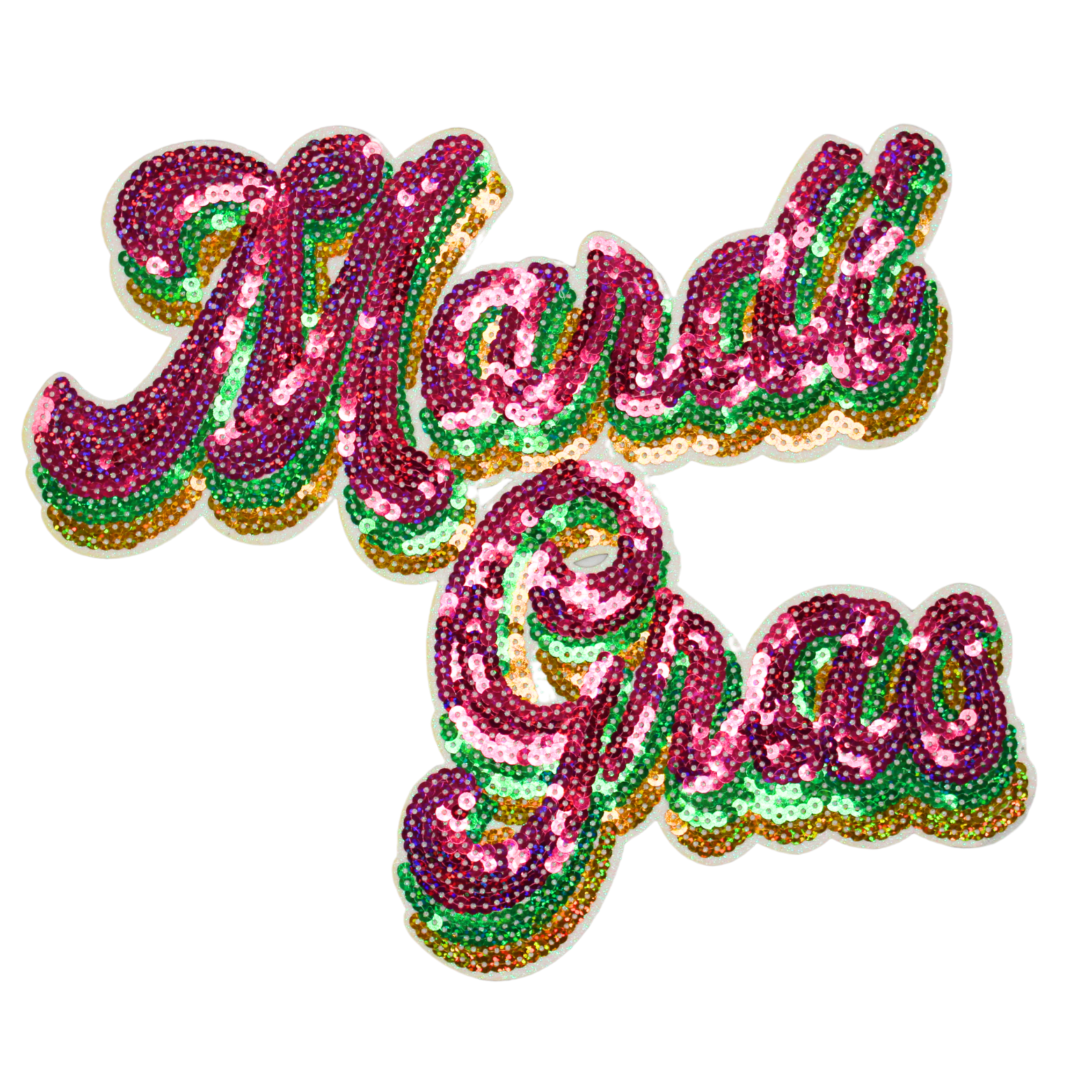 Mardi Gras Cursive Patch (Large/Sequin) image 0