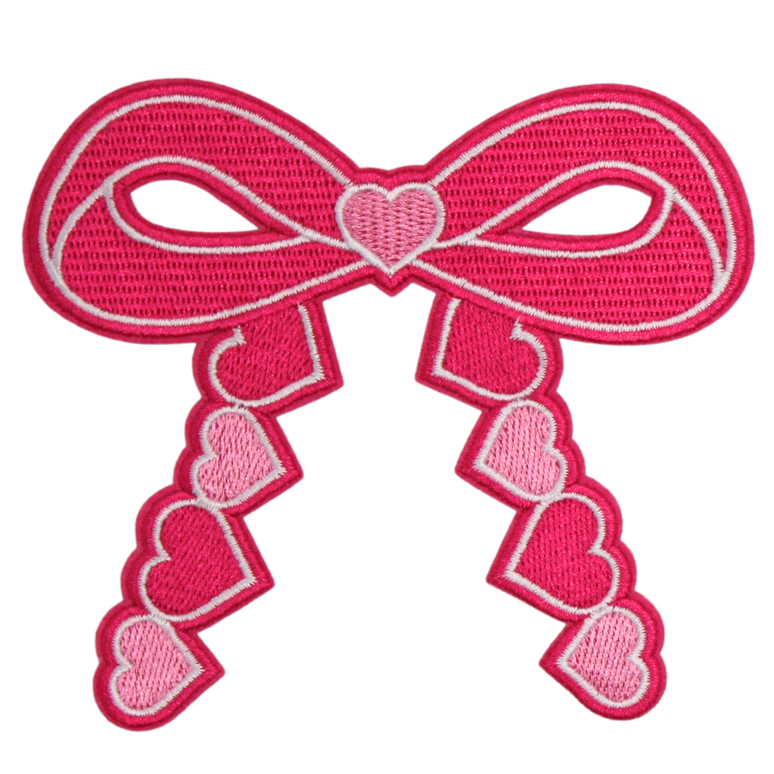 Pink Hearts Bow Patch (Small/Embroidery) image 0