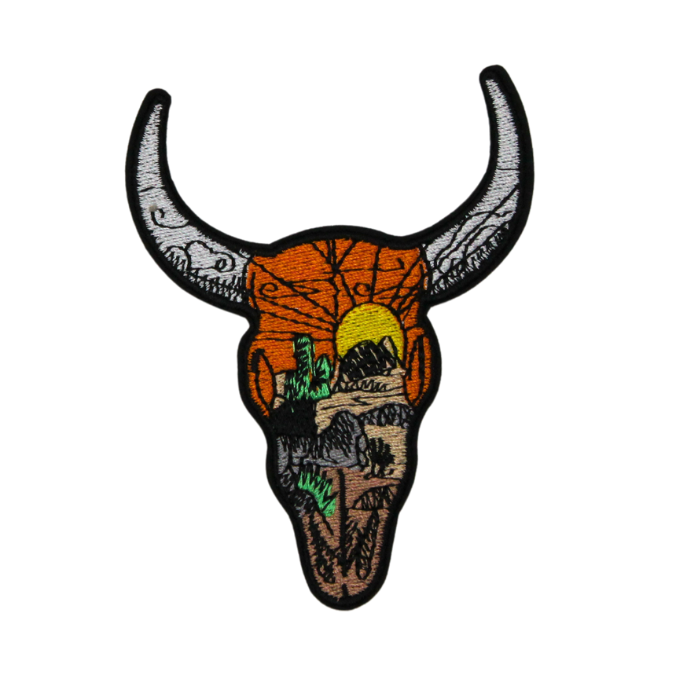 Western Desert Cow Skull Patch (Small/Embroidery) image 0