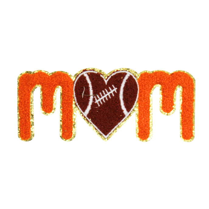 Mom Football Heart Patch (Medium/Chenille) image 0